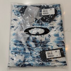 Oakley Azalea Print Shirt in Blue and White